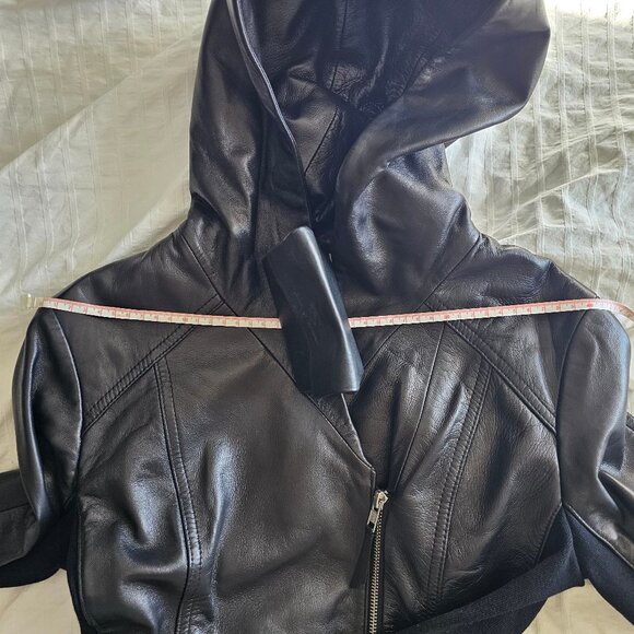 Soia & Kyo Beka Hooded Leather Jacket - 2016 - Black - Sz XS - Picture 13 of 16